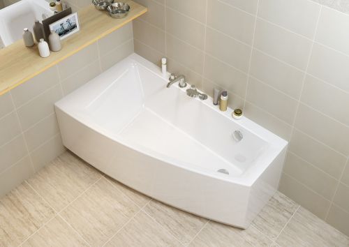 Cersanit VIRGO MAX Асимметричная акриловая ванна 160x90, правосторонняя, без ножек, белая в Тихорецке