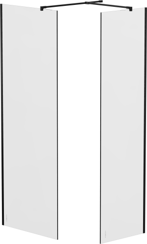 Душевой уголок STWORKI Берген 120х80 со свободным входом, профиль черный матовый, тонированное стекло в Тихорецке
