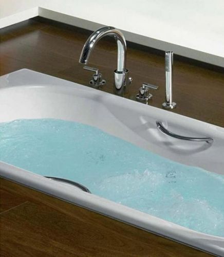 Roca MALIBU Чугунная ванна 150х75, противоскользящее покрытие, с отверстиями для ручек в Тихорецке